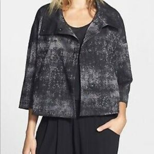 NWT. Eileen fisher gray grandeur Jacquard jacket